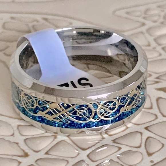 ✨NEW✨BLUE DRAGON BAND RING - Picture 6 of 7